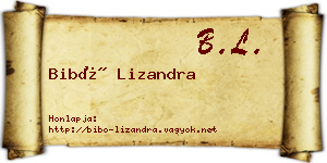 Bibó Lizandra névjegykártya